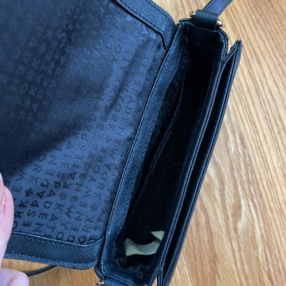 Kate Spade Mini Crossbody Black Leather Crosshatch - Picture 5 of 6